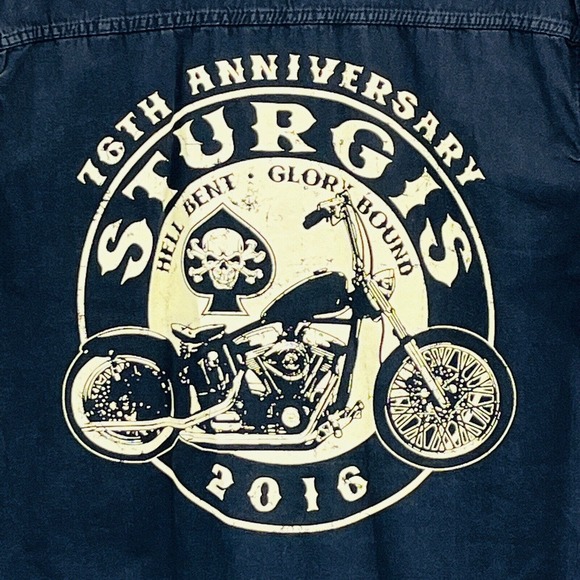 Mens XL Sturgis 2016 Rally Week Black Sleeveless Shirt Hell Bent Glory Bound - Picture 4 of 5